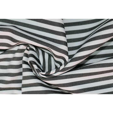 Black/White Stripes 60 Cotton 40 Polyester Twill Yarn Dyed Fabric